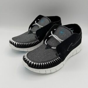 Men's Size 10 Nike Free Forward Moc 2 N7 Black White IB8163-010 ((No Lid))